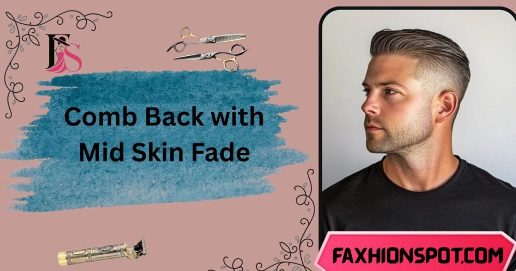Comb Back with Mid Skin Fade