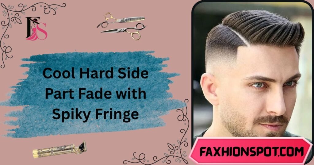 Cool Hard Side Part Fade with Spiky Fringe