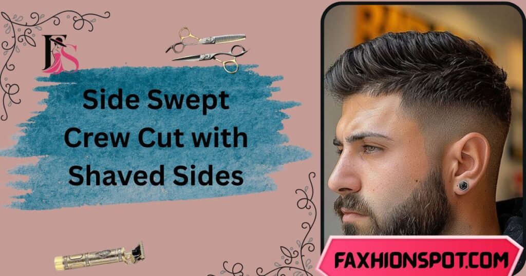 Side Swept Crew Cut with Shaved Sides