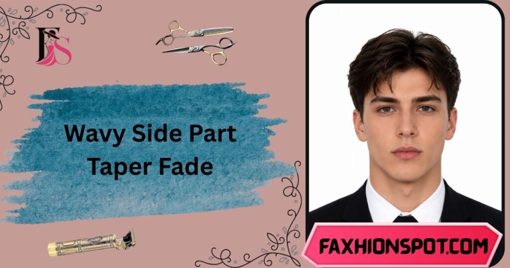 Wavy Side Part Taper Fade