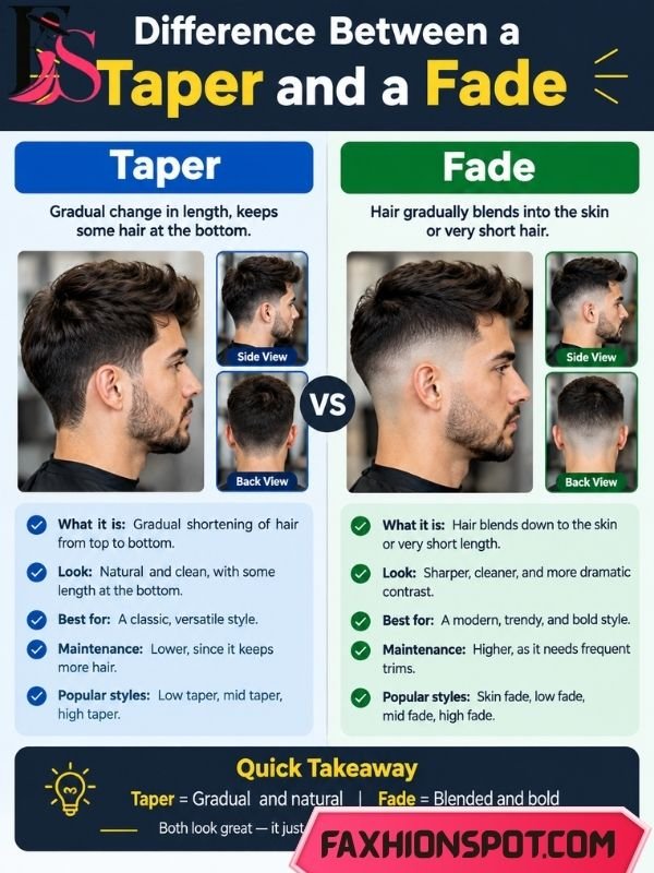 Difference Between a Taper and a Fade