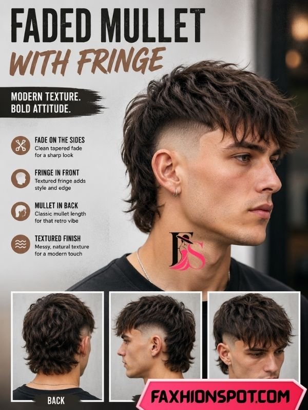 Faded Mullet with Fringe