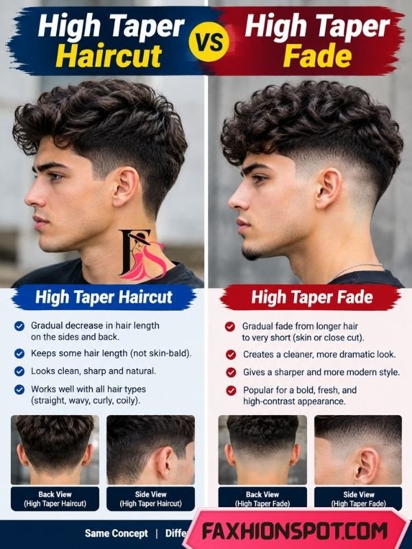 High Taper Haircut vs High Taper Fade