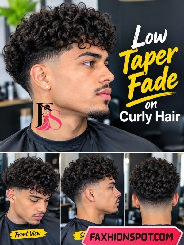 Low Taper Fade on Curly Hair