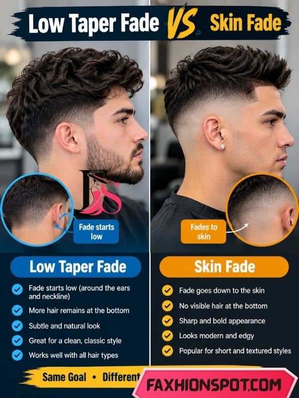 Low Taper Fade vs. Skin Fade