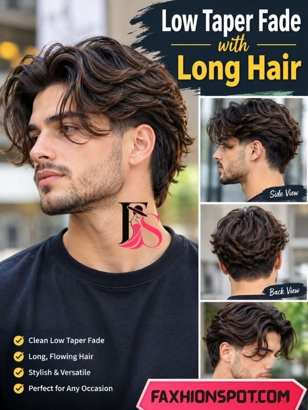 Low Taper Fade with Long Hair