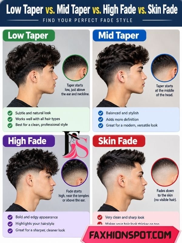 Low Taper vs. Mid Taper vs. High Fade vs. Skin Fade