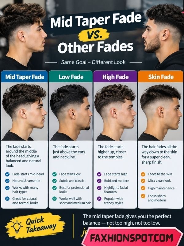 Mid Taper Fade vs. Other Fades