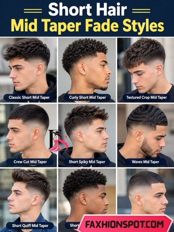 Short Hair Mid Taper Fade Styles