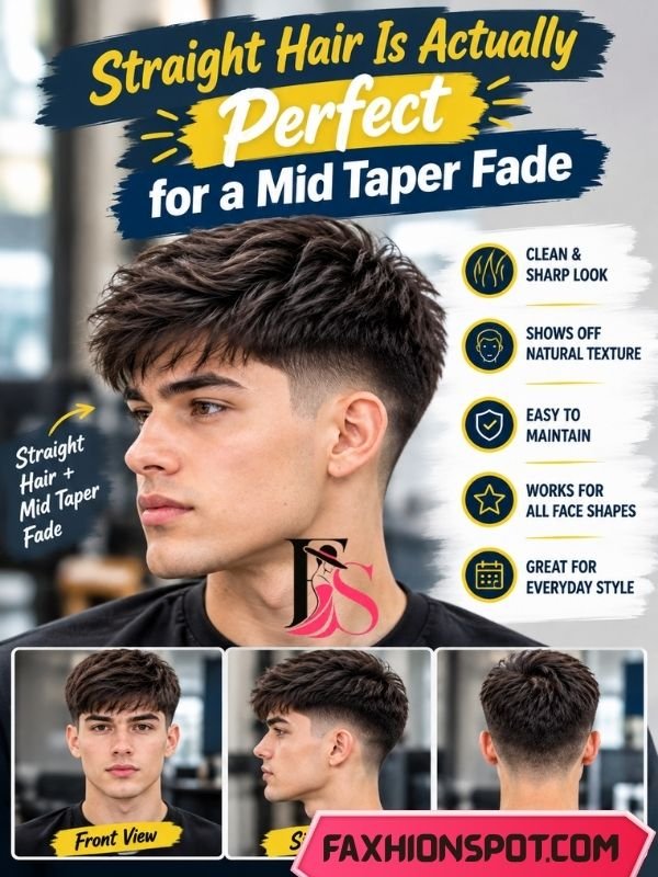 Straight Hair Is Actually Perfect for a Mid Taper Fade