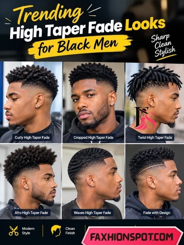Trending High Taper Fade Looks for Black Men