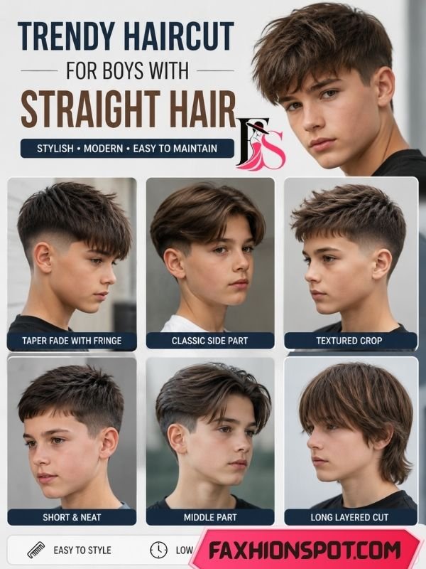 Trendy Haircut for Boys with Straight Hair