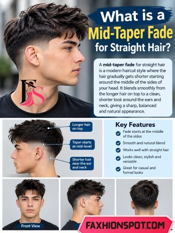 What is a mid-taper fade for Straight Hair