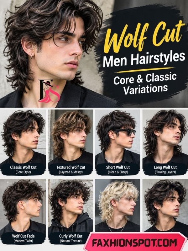 Wolf Cut Men Hairstyles Core & Classic Variations