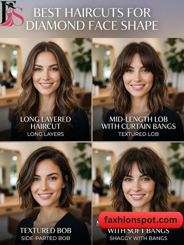 Best Haircuts for Diamond Face Shape