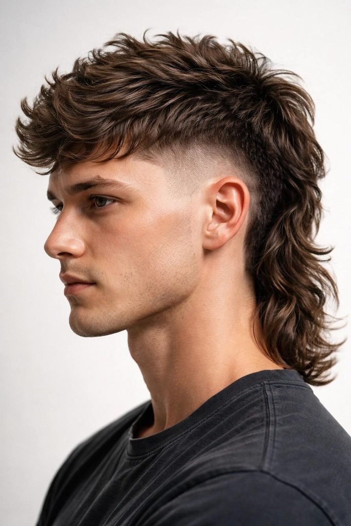 Burst Fade Australian Mullet