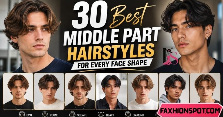 30 Best Middle Part Hairstyles for Every Face Shape