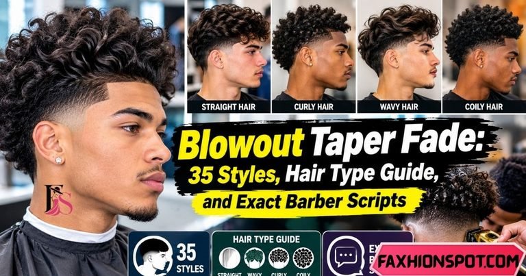 Blowout Taper Fade 35 Styles, Hair Type Guide, and Exact Barber Scripts
