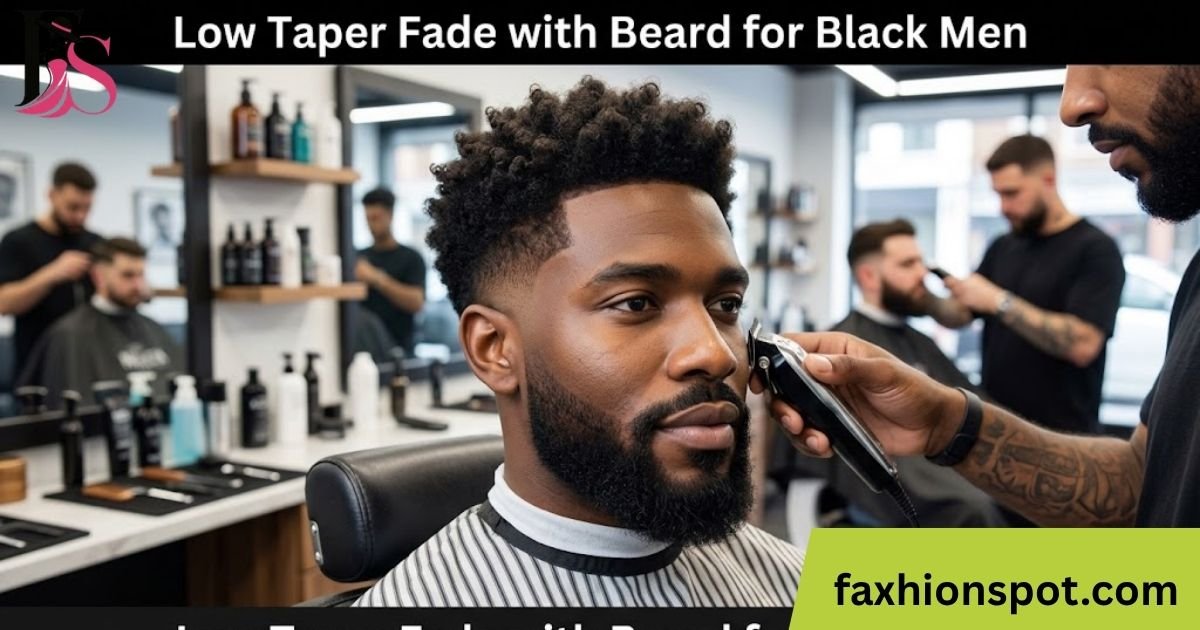 Low Taper Fade with Beard for Black Men